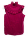 Figue Size S Magenta Pink Cotton Ruffle Cap Sleeve Ruffle mock neck Top Magenta Pink / S