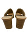 Seychelles Shoe Size 6.5 Beige Jute Midi Block Heel Mule Peep Toe Sandals Beige / 6.5