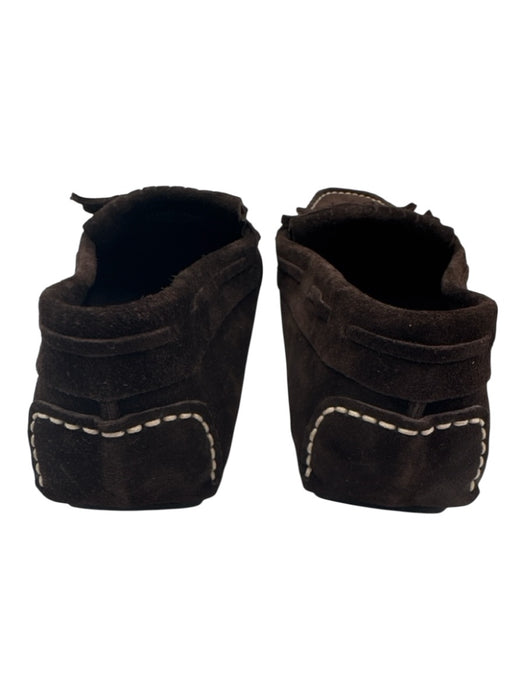 J Crew Shoe Size 6 Dark Brown Leather Suede Fringe Moccasin Flat Loafers Dark Brown / 6