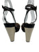 Tory Burch Shoe Size 6.5 Brown & White Leather Ankle Buckle Wood Sole Sandals Brown & White / 6.5