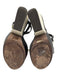 Tory Burch Shoe Size 6.5 Brown & White Leather Ankle Buckle Wood Sole Sandals Brown & White / 6.5