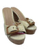 Veronica Beard Shoe Size 6.5 Beige & Brown Suede Peep Toe Buckle Detail Wedges Beige & Brown / 6.5