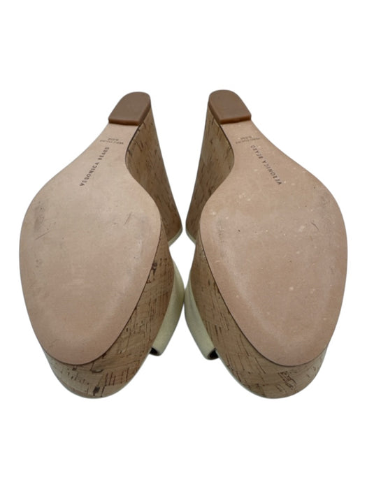 Veronica Beard Shoe Size 6.5 Beige & Brown Suede Peep Toe Buckle Detail Wedges Beige & Brown / 6.5