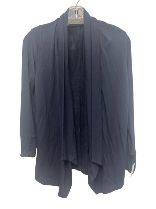 Athleta Size XS Navy Blue Modal Blend Shawl Collar Pocketed Ribbed Detail Jacket Navy Blue / XS