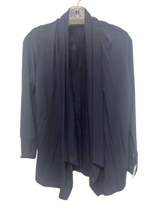 Athleta Size XS Navy Blue Modal Blend Shawl Collar Pocketed Ribbed Detail Jacket Navy Blue / XS