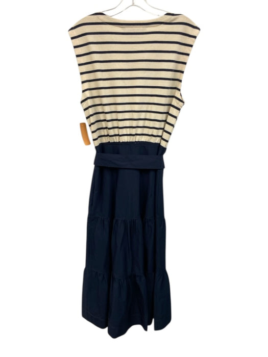 Veronica Beard Jeans Size S Navy blue & Cream Cotton Sleeveless Stripe Dress Navy blue & Cream / S
