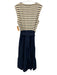 Veronica Beard Jeans Size S Navy blue & Cream Cotton Sleeveless Stripe Dress Navy blue & Cream / S