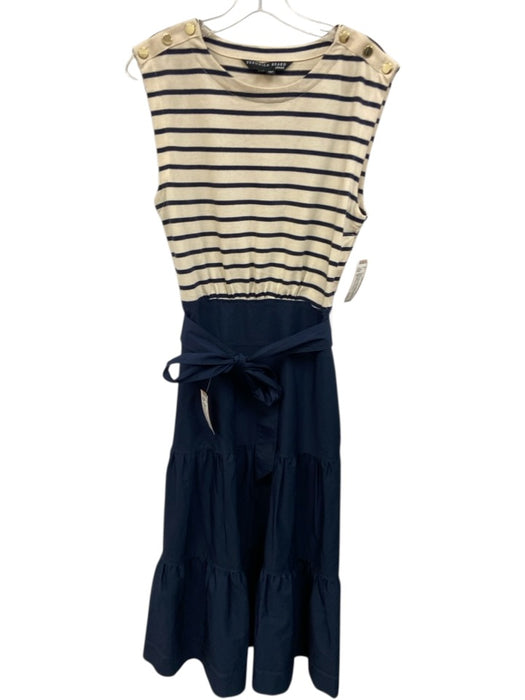 Veronica Beard Jeans Size S Navy blue & Cream Cotton Sleeveless Stripe Dress Navy blue & Cream / S