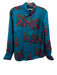 J Crew Collection Size 4 Blue, Red, Green Silk Long Sleeve Lobster Buttons Top Blue, Red, Green / 4