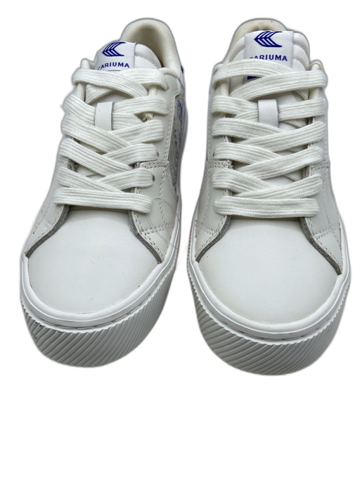 Cariuma Shoe Size 6.5 White, Blue & Gray Leather Round Toe Birds Sneakers White, Blue & Gray / 6.5