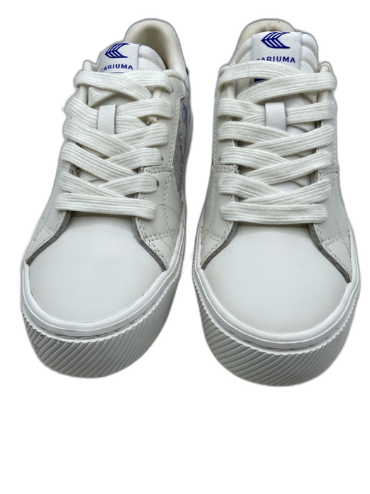 Cariuma Shoe Size 6.5 White, Blue & Gray Leather Round Toe Birds Sneakers White, Blue & Gray / 6.5