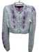 Majorelle Size XXS Gray & Purple Wool Blend Argyle Button Front Cardigan Gray & Purple / XXS