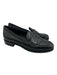 Prada Shoe Size 39 Black Leather Upper Round Toe Penny Slip On Flat Loafers Black / 39
