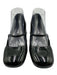 Prada Shoe Size 39 Black Leather Upper Patent Mary Jane Round Square Toe Pumps Black / 39