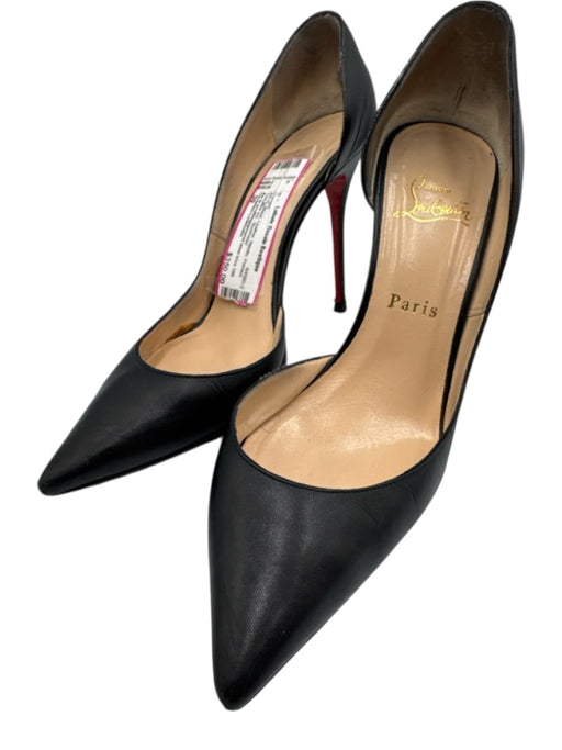 Christian Louboutin Shoe Size 39 Black Leather Stiletto Pointed Toe Pumps Black / 39