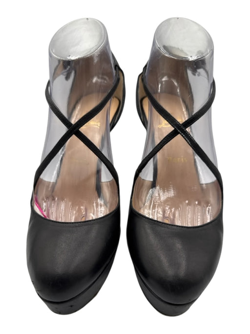 Christian Louboutin Shoe Size 39 Black Leather Platform Stiletto Platform Pumps Black / 39