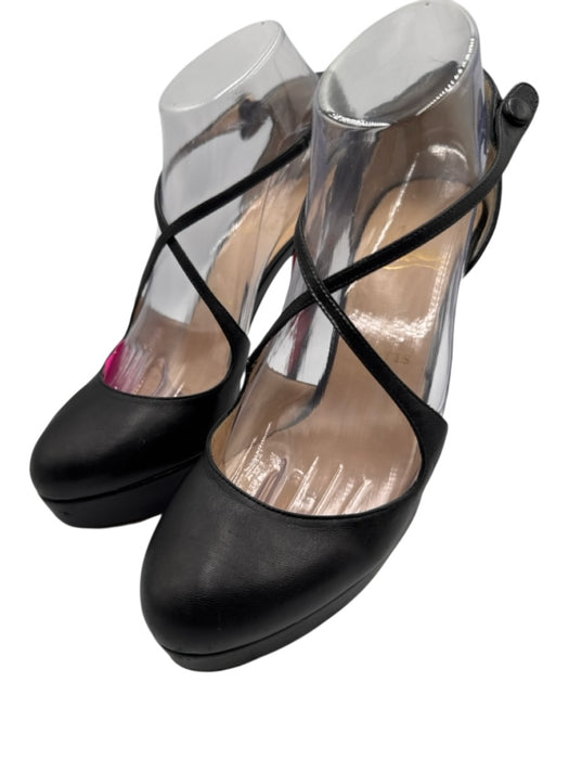 Christian Louboutin Shoe Size 39 Black Leather Platform Stiletto Platform Pumps Black / 39