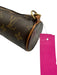 Louis Vuitton Brown & Tan Coated Canvas Leather trim Monogram Wrist Strap Bag Brown & Tan / Mini