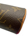 Louis Vuitton Brown & Tan Coated Canvas Leather trim Monogram Wrist Strap Bag Brown & Tan / Mini