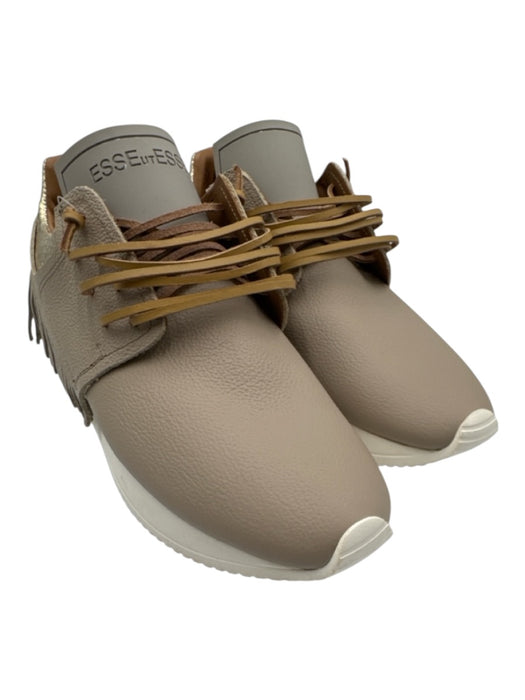 Esse Ut Esse Shoe Size 41 Taupe Beige Leather Upper Metallic Detail Sneakers Taupe Beige / 41