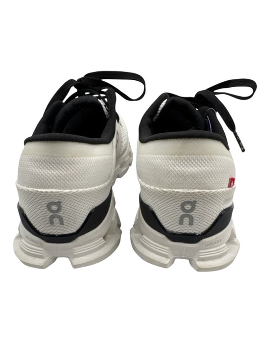 On Cloud Shoe Size 10 White & Black textile upper Perforated Knit Sneakers White & Black / 10