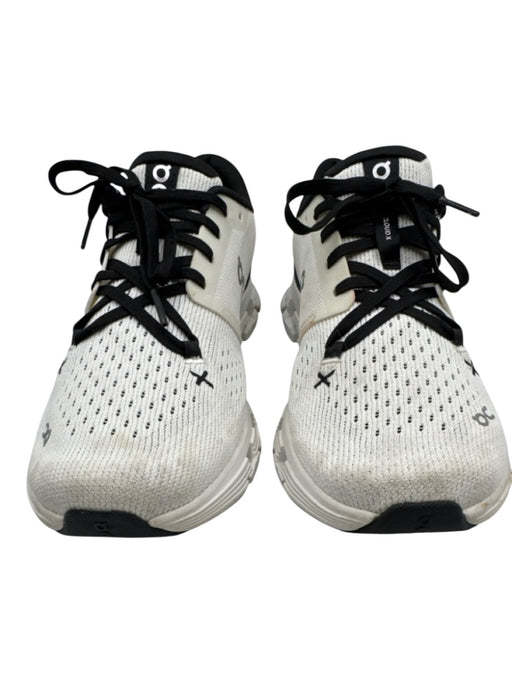 On Cloud Shoe Size 10 White & Black textile upper Perforated Knit Sneakers White & Black / 10