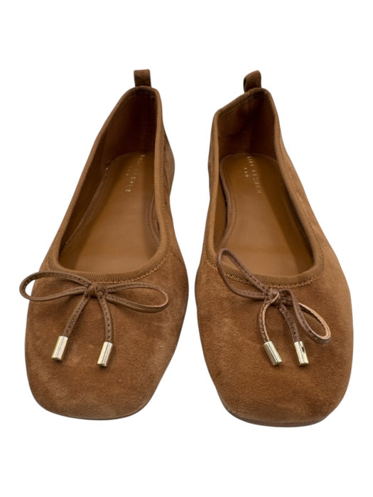 Mark Fisher Shoe Size 10 Tan Brown Leather Upper Suede Bow Detail Pump Flats Tan Brown / 10