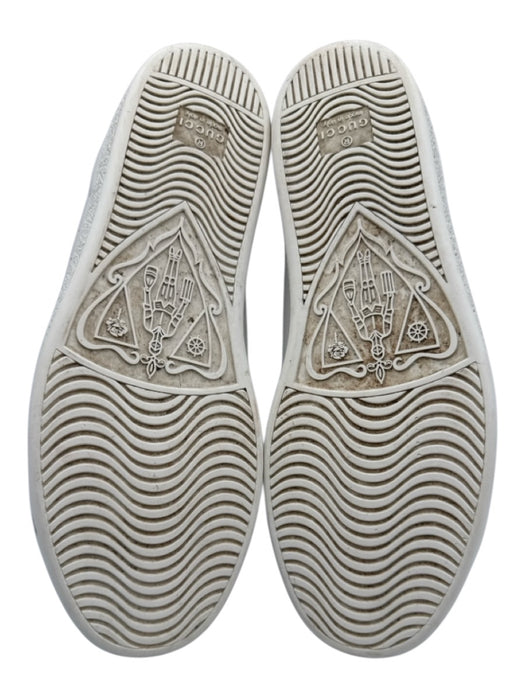 Gucci Shoe Size 39 White & Pink Leather Upper Perforated Logo Low Top Sneakers White & Pink / 39