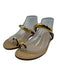 Amanu Shoe Size 41 Brown & Gold Tone Leather Upper Toe Strap Slingback Sandals Brown & Gold Tone / 41