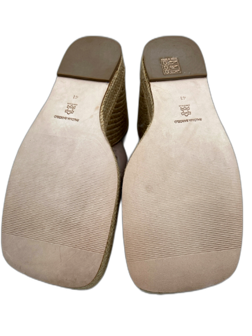 Paloma Barcelo Shoe Size 41 Taupe & Beige Leather Platform Espadrille Sandals Taupe & Beige / 41