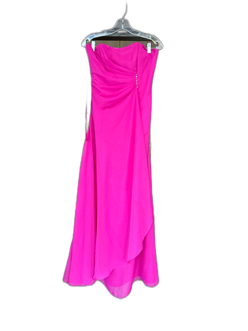 Raylia Designs Size 12 Magenta Polyester Strapless Corset Rhinestones Gown Magenta / 12