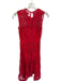 Self Portrait Size 0 Ruby Red Polyester Lace Detail High Neck Maxi Floral Dress Ruby Red / 0