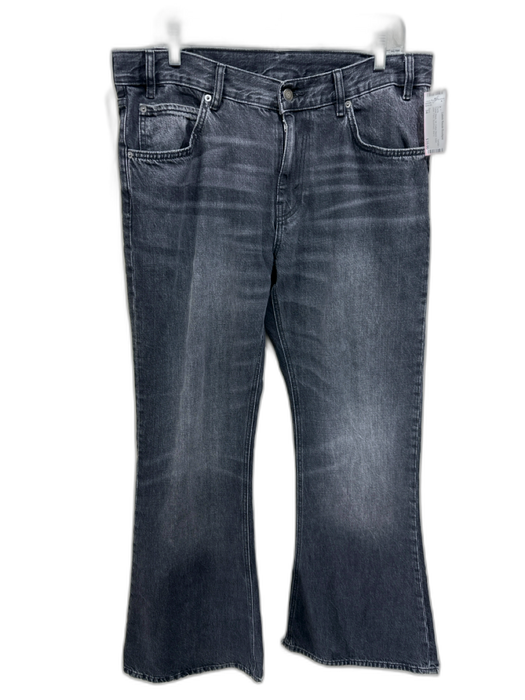 Zara Size 34 Faded Black Cotton Blend Solid Jean Flare Men's Pants Faded Black / 34