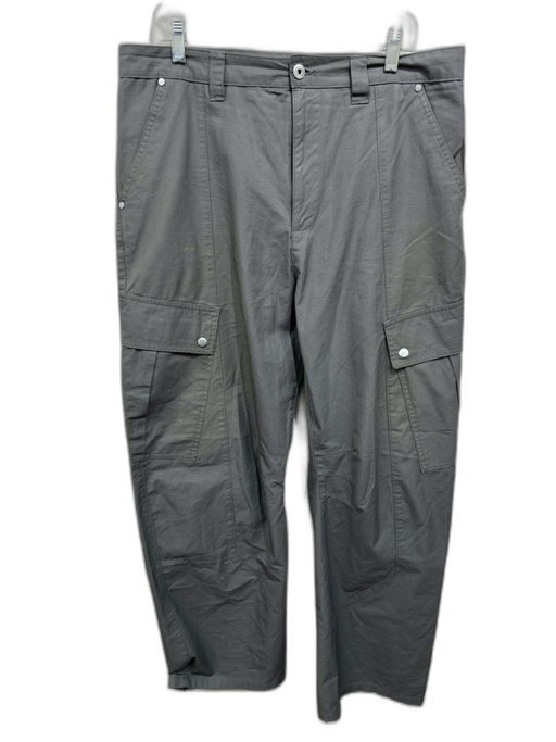 Zara Size L Gray Cotton Blend Solid Khaki Flare Men's Pants Gray / L