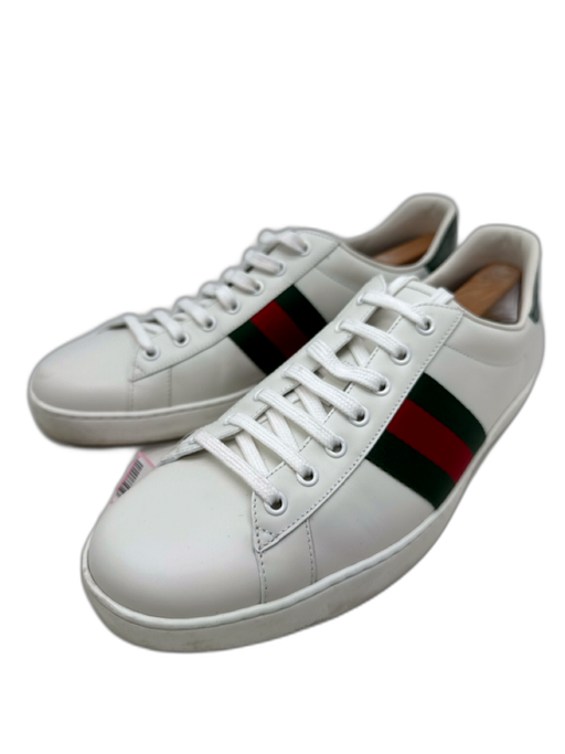 Gucci Shoe Size 11 White, Green & Red Leather Low Top Men's Shoes White, Green & Red / 11