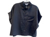 Gilli Size S Black Polyester Collared Button Up Short Sleeve Cropped Top Black / S