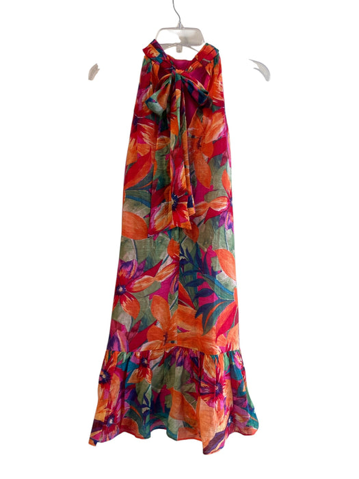 1. State Size S Magenta & Multi Rayon Blend Tie Halter Sleeveless Floral Dress Magenta & Multi / S