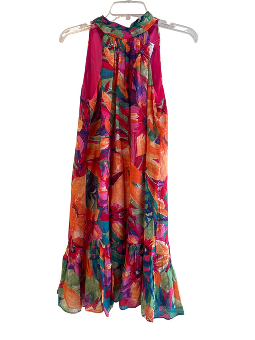 1. State Size S Magenta & Multi Rayon Blend Tie Halter Sleeveless Floral Dress Magenta & Multi / S