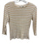 Vince Size S White & yellow Cotton 3/4 Sleeve Stripe Rib Knit Top White & yellow / S