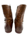 Frye Shoe Size 7.5 Light Brown Leather Brass Hardware Inner Side Zip Booties Light Brown / 7.5