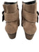 Pedro Garcia Shoe Size 5/8 Taupe Beige Suede leather Brass Buckle Ankle Booties Taupe Beige / 5/8