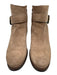 Pedro Garcia Shoe Size 5/8 Taupe Beige Suede leather Brass Buckle Ankle Booties Taupe Beige / 5/8