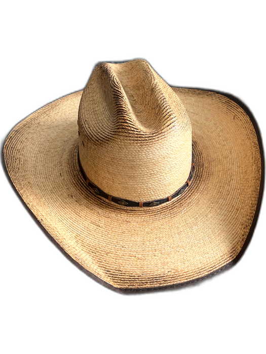 Justin Tan & Brown Burnt Mexican Palm Western Wide Brim Hard Shell Hat Tan & brown / 6 7/8