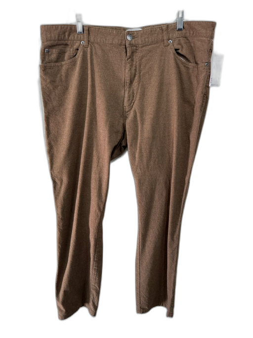 Peter Millar Size 40 Brown Cotton Solid Zip Fly Men's Pants Brown / 40