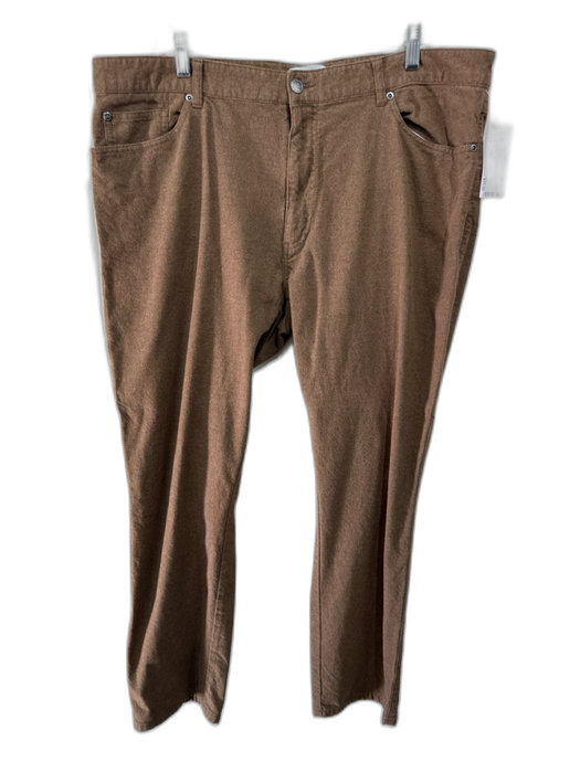 Peter Millar Size 40 Brown Cotton Solid Zip Fly Men's Pants Brown / 40