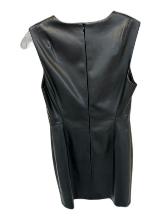 Theory Size 2 Black Vegan Leather Sleeveless Back Zip Dress Black / 2