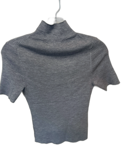 Theory Size S Gray Viscose Blend Turtle Neck Sleeveless Heathered Top Gray / S