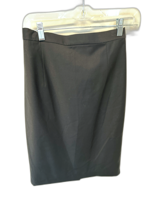 Theory Size 2 Black Virgin Wool Back Zip Pencil Skirt Black / 2