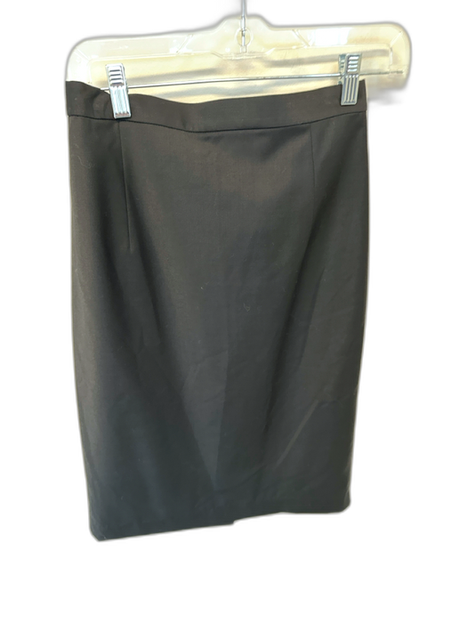 Theory Size 2 Black Virgin Wool Back Zip Pencil Skirt Black / 2