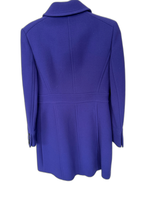 J. Crew Size 4 Royal Purple Wool Blend Long Sleeve Collar Long Coat Royal Purple / 4